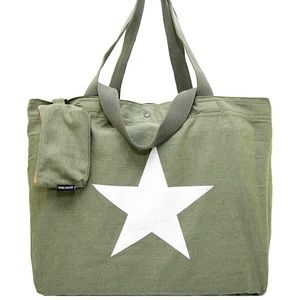 Olive Star Canvas Tote